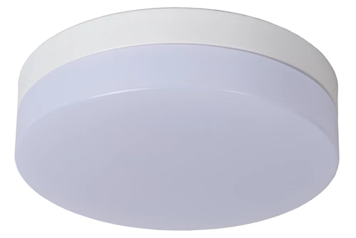 Lucide BISKIT - Plafonnière Badkamer - Ø 23 cm - LED - 1x12W 2700K - IP44 - Bewegingssensor - Wit - uitgezet
